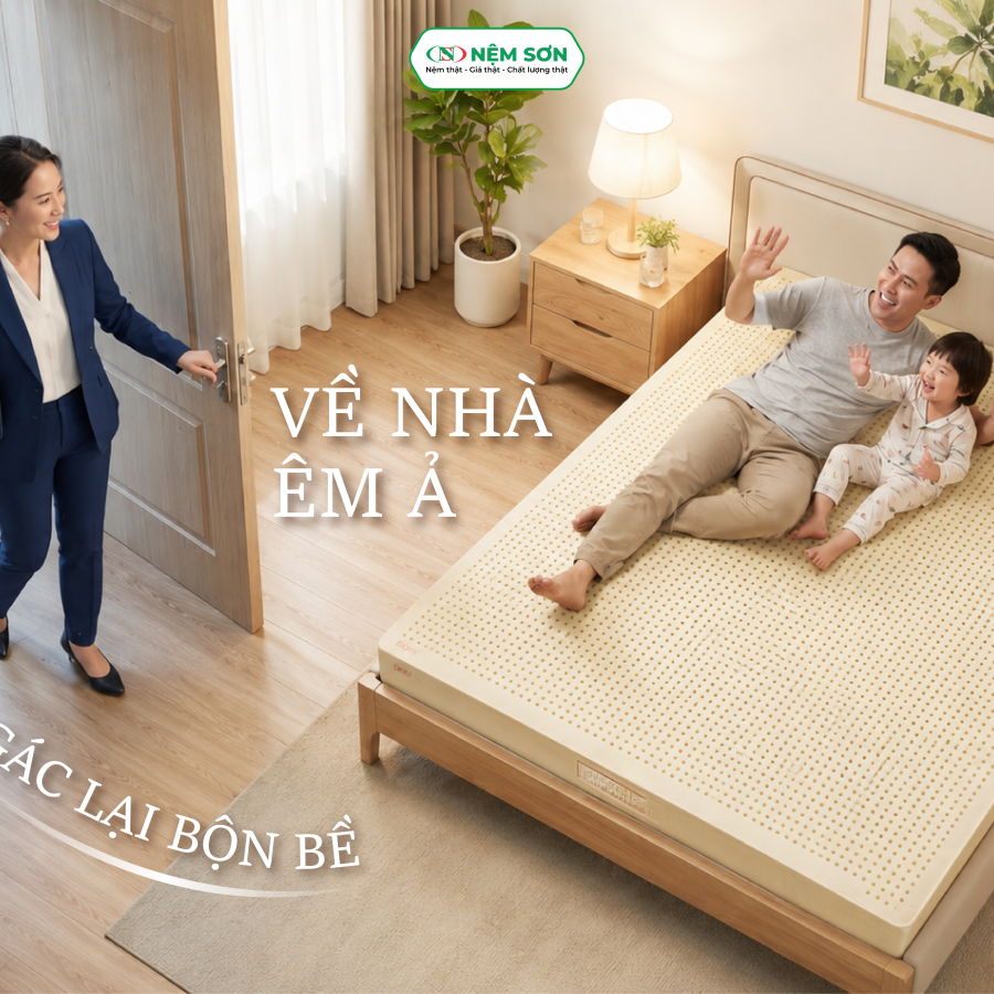 Nệm Cao Su Thiên Nhiên Nệm Sơn – Điểm Tựa Êm Ái Cho Giấc Ngủ Chất Lượng Mỗi Ngày