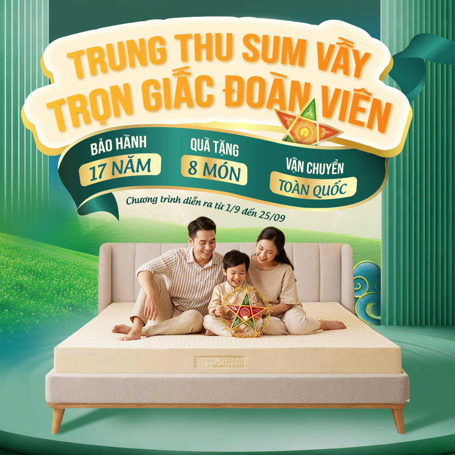 Nệm Sơn ưu đãi tháng 9 – Trung Thu sum vầy, trọn giấc đoàn viên