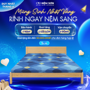Nệm bông ép cao cấp 5cm – nằm êm, mát lưng, không đau cột sống! Gấp gọn tiện lợi – giá tốt