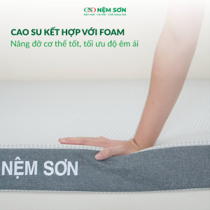 Nệm Cao Su Premium Nệm Sơn 15 cm - Lõi Foam Kết Hợp Cao Su Nguyên Khối Cao Cấp