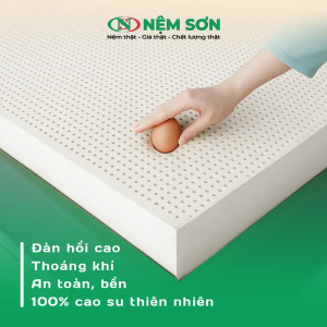 Nệm cao su thiên nhiên nguyên khối white - Dày 5cm - Đầy đủ kích thước