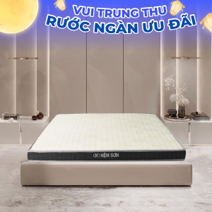Nệm Cao Su Thiên Nhiên nguyên khối white 10cm - Nệm Sơn - Bản Cải Tiến Vải Gấm Cao Cấp