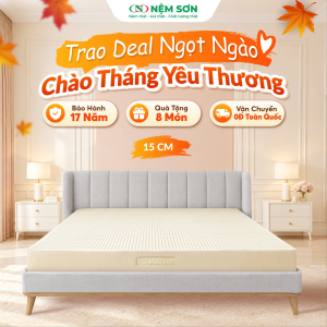Nệm cao su thiên nhiên nguyên khối - Dày 15cm - Đầy đủ kích thước