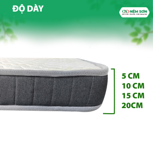 Nệm Cao Su Thiên Nhiên nguyên khối white 20cm - Nệm Sơn - Bản Cải Tiến Vải Gấm Cao Cấp