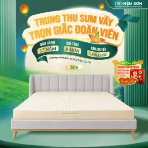 Nệm cao su thiên nhiên nguyên khối white - Dày 5cm - Đầy đủ kích thước