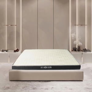 Nệm Cao Su Thiên Nhiên nguyên khối white 5cm - Nệm Sơn - Bản Cải Tiến Vải Gấm Cao Cấp