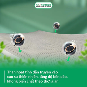 Nệm Cao Su Thiên Nhiên – Than Hoạt Tính – Dày 15cm