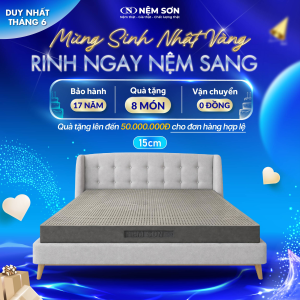 Nệm Cao Su Thiên Nhiên – Than Hoạt Tính – Dày 15cm