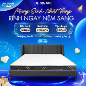 Nệm Đa Tầng 10cm – Độ bền vượt trội, thoáng khí, Êm ái khi nằm – Bảo hành 10 năm