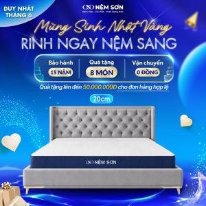 Nệm Foam Cao Su Hybrid AirFresh Nệm Sơn 20cm - Êm ái cao cấp, thoáng khí vượt trội
