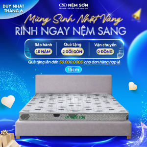 Nệm Foam Tổng Hợp 15cm – Êm ái cột sống, Vải valize thoáng khí – Bảo hành 10 năm