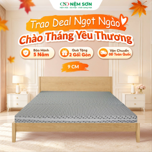 Nệm Xơ Dừa Gấp 3 ORGANIC 9cm - Nệm Sơn - An Toàn Cho Sức Khỏe, Thân Thiện Môi Trường